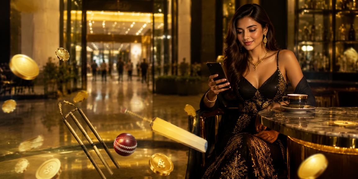 Festive crowd watching cricket with betting offers displayed