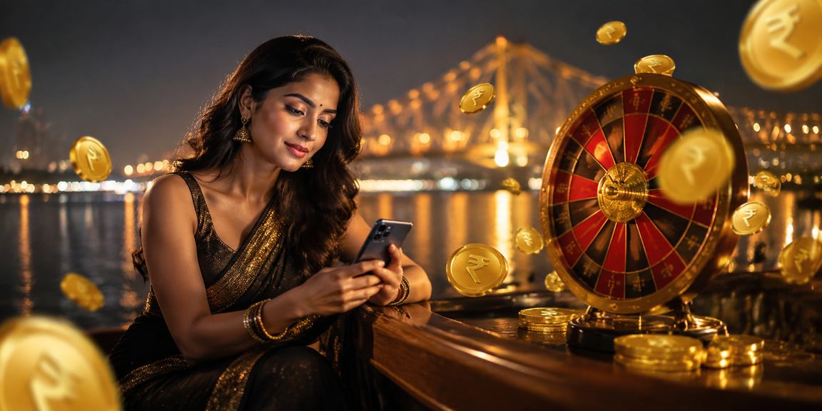 Players enjoying Teen Patti and roulette near Howrah Bridge Kolkata
